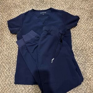 Mandala Navy Blue Scrub Set